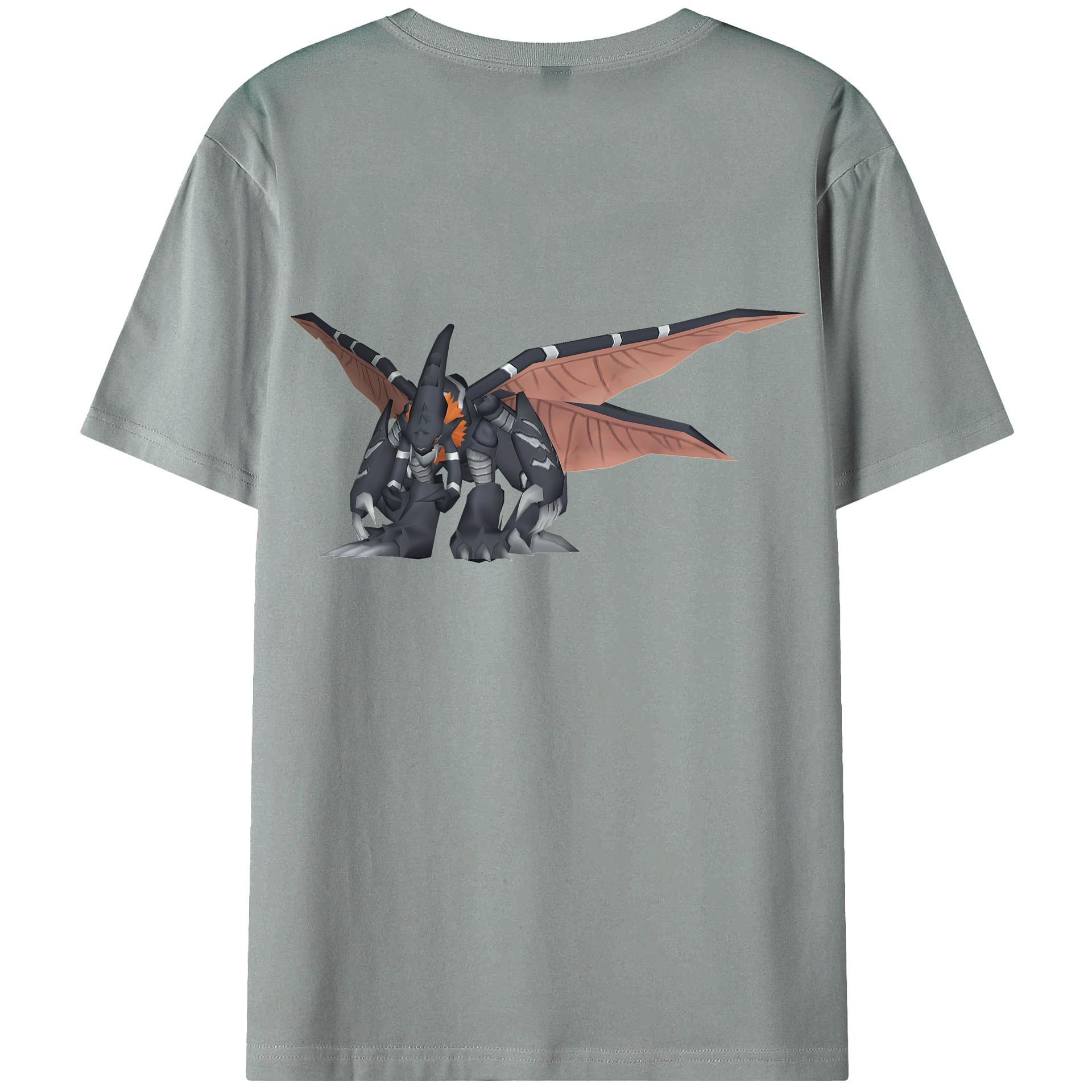 （画像用） Digimon デジタルモンスター/デジモン 綿100％ メンズ半袖Tシャツ（バックプリント） 通気性